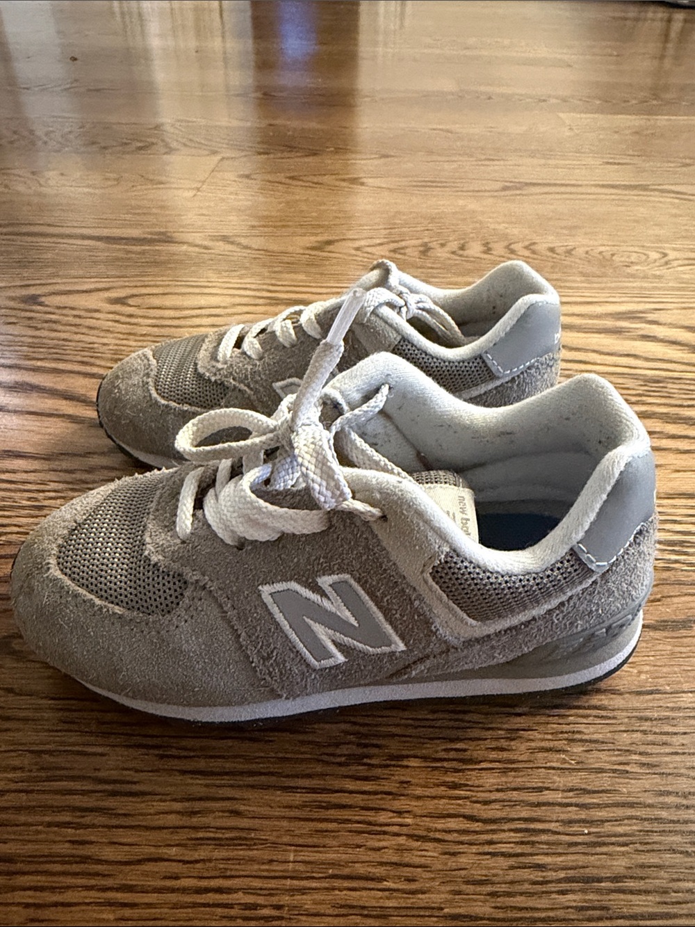 New Balance Kids Light Gray Suede & Mesh Sneakers - Picture 2 of 2
